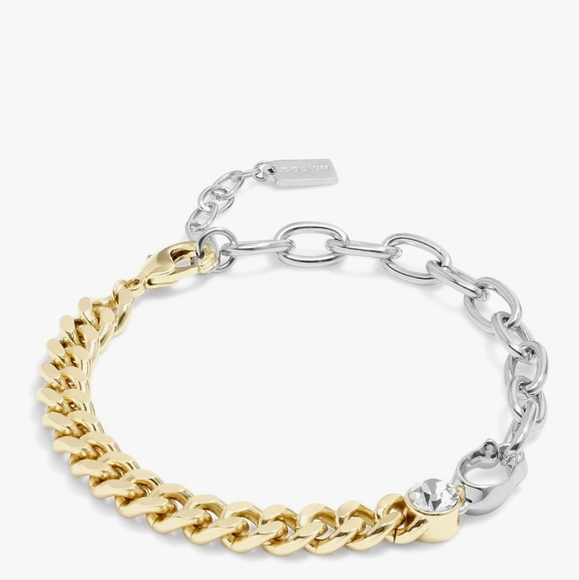 Coach Silver/Gold Chain Link Bracelet With Gemstone NWT - Picture 7 of 7